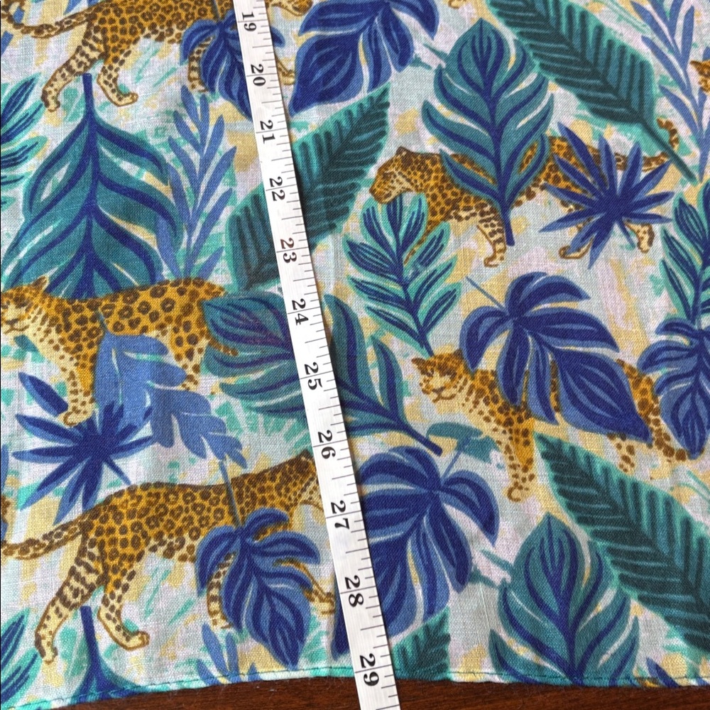 Molly & Rex Jungle Leopard Print Lightweight Scarf with Blues and Greens - Picture 3 of 3